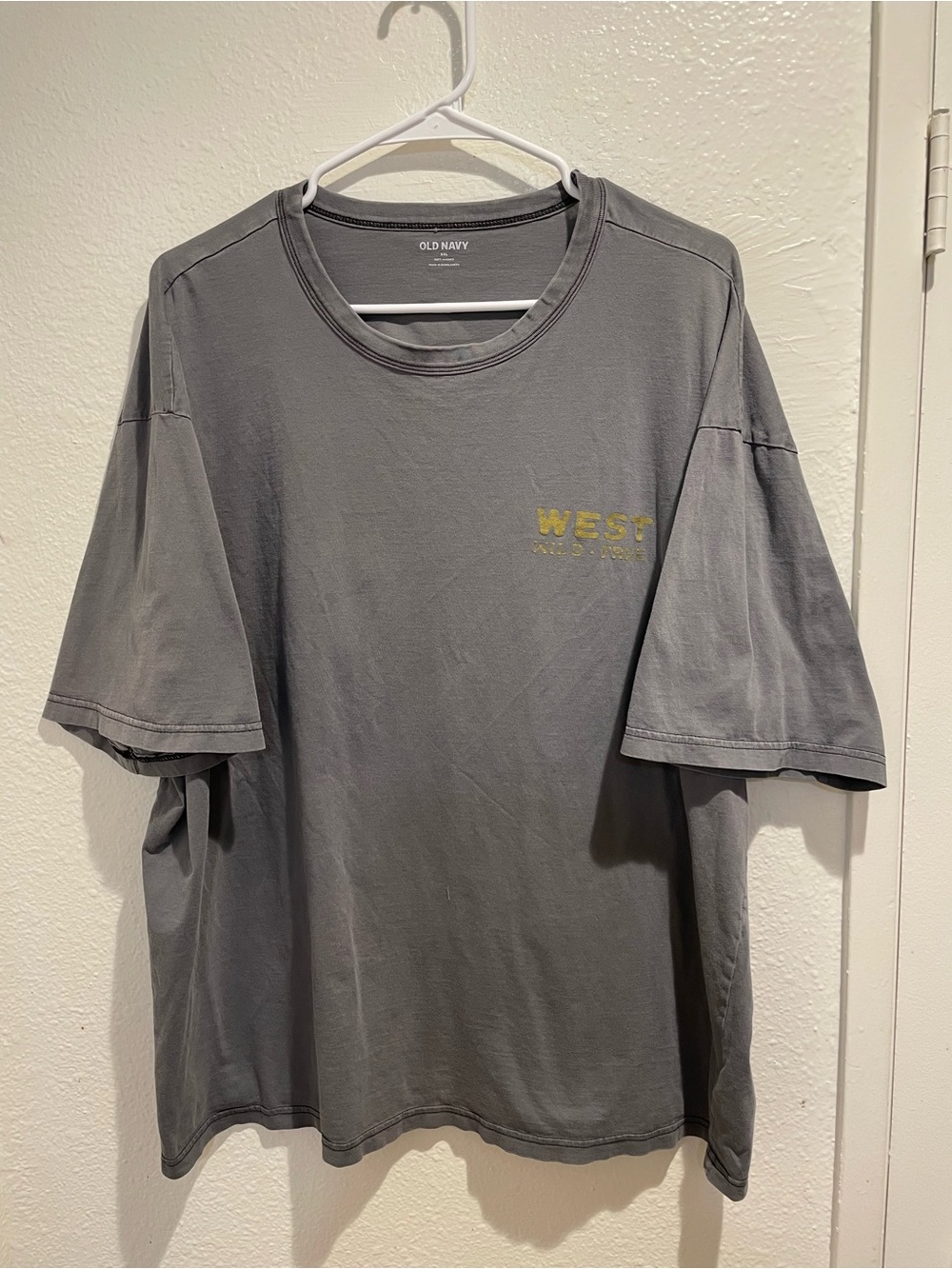 Men’s XXL Grey Oversized Graphic Tee West Coast Washed